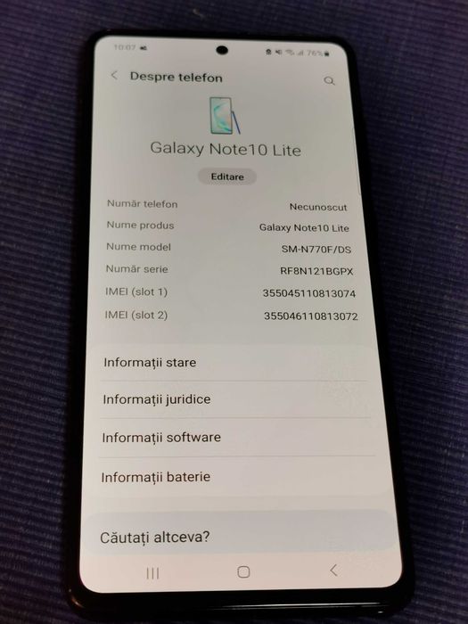 Vand SAMSUNG Note 10 Lite