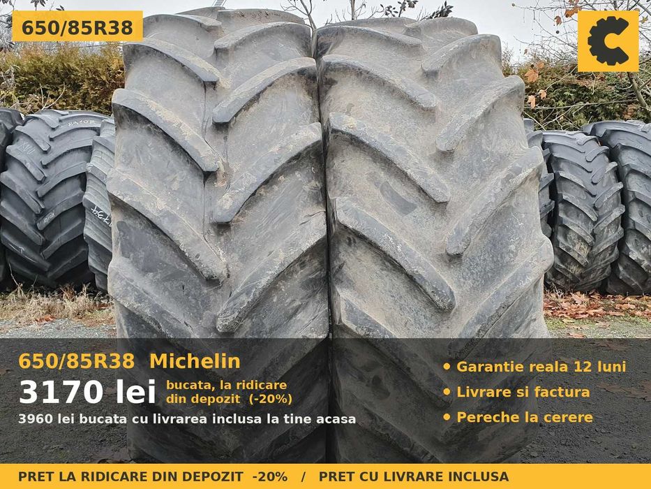 Cauciucuri Anvelope 650/85R38 650/85 R38 24.5R38 650 85 R38 6508538 Michelin Tractor Punte Spate Tractiune SH Second Hand REDUCERE Oferta Pret Bun