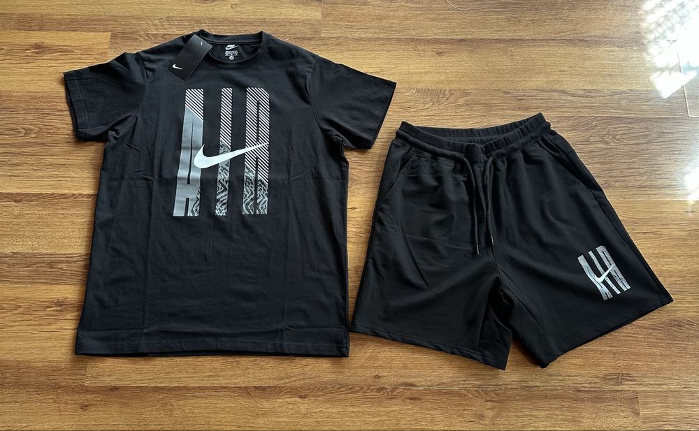 Мъжки,памучен,черен къс комплект Nike Air