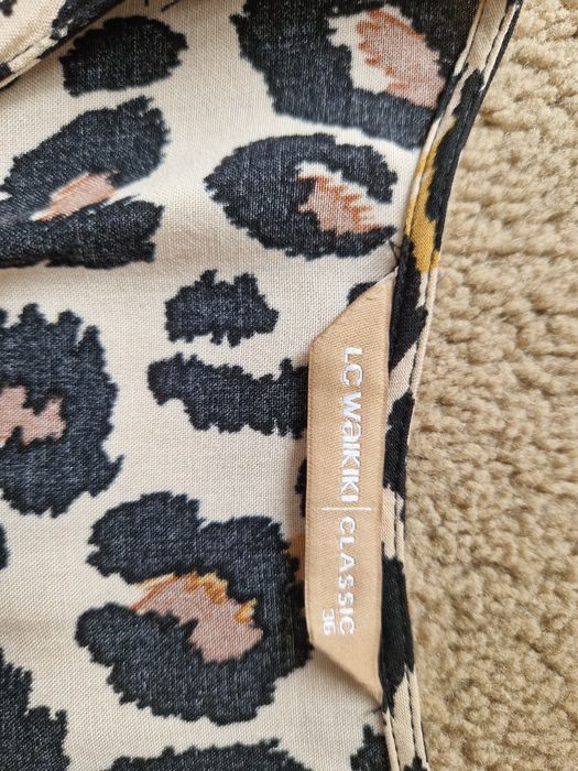 Дамска стилна рокля, размер 38, леопардова рокля размер 36