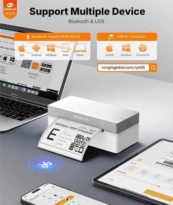 Rongta Bluetooth термопринтер за етикети, Еконт, Спиди, товарителници