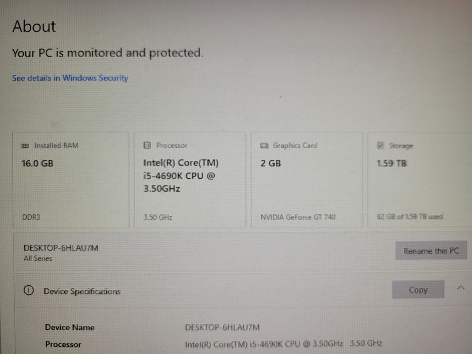 Unitate PC,i5 4690K-3,50GHZ,16Gb RAM 1600 Mhz,GT 740,SSD,HDD 1,75Tb