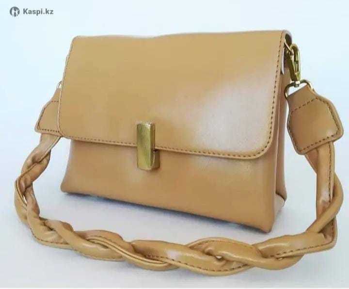 Сумочка с плотным ремешком, бежевый