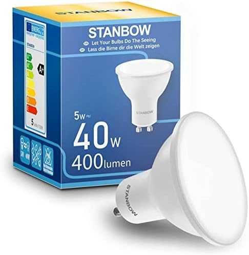 Нови 6 броя Енергоспестяващи GU10 LED крушки, 3000K, дълъг живот, без трептене