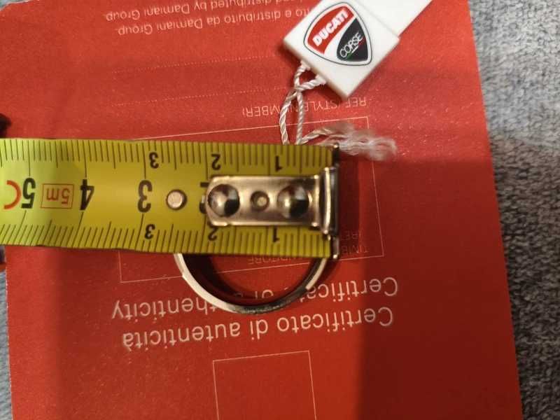 inel ducati pentru bărbați, mărimea 30, alb, inox