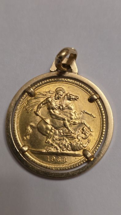 Pandantiv Aur 22K Monedă Sovereign Elisabeta II – Total 11 grame