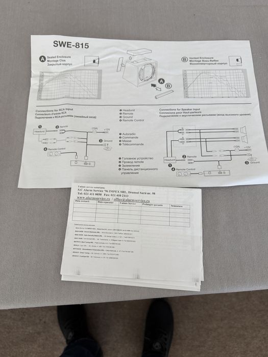 Subwoofer Alpine SWE 815 fara amplificator fara comanda bas