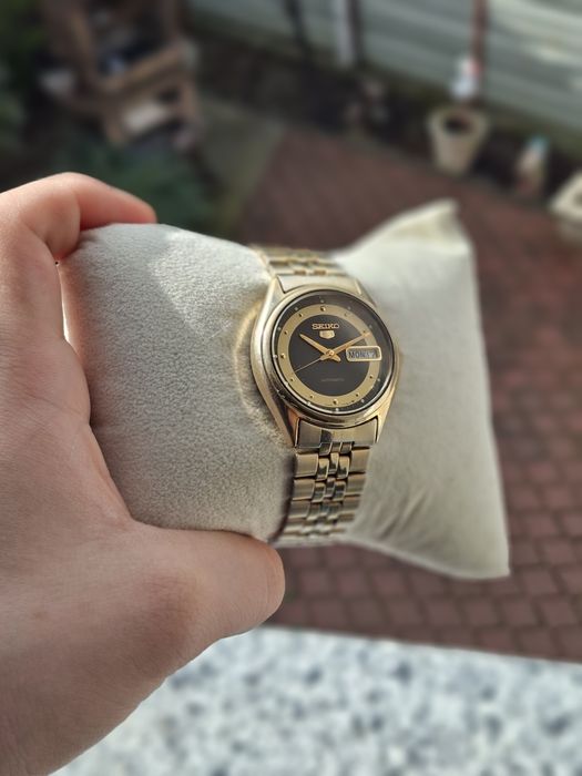 Ceas Seiko 5 placat cu aur