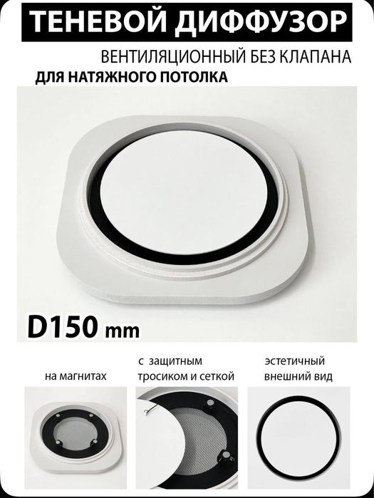 Декоративные вентиляционные решетки с магнитной крышкой и сеткой(5вид)