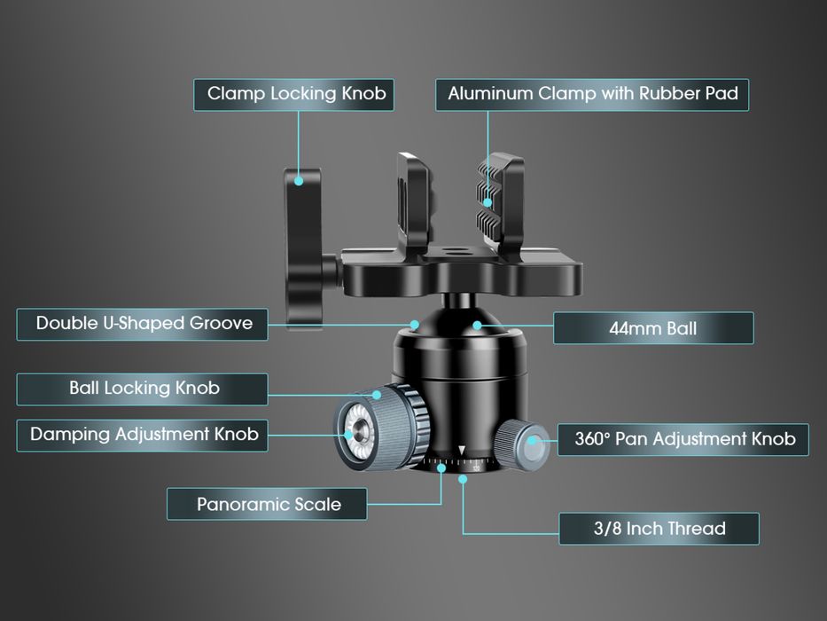 Карбонов трипод/тринога Manbily с  пристягаща глава за стрелба/лов