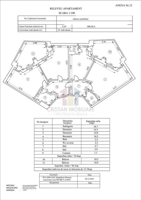 Faceti o Oferta! Hexagoane 3 camere 96 mp vedere la Dunare etaj interm