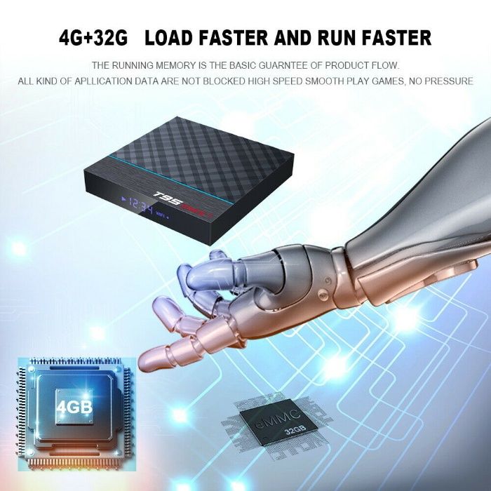 Тв бокс T95MAX+ CPU: Amlogic S905X3 4/32GB Tv Box android 9 tv box