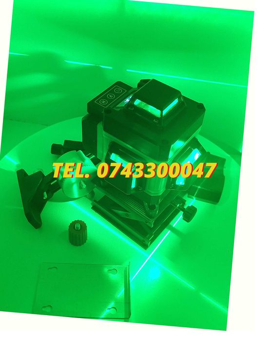 Autonivela Laser Kamoon Profi Cu Masina-Nivelare 16 Lini 4D 4X360 , Raza Verde Pentru Masuratori Aliniere Si Trasare In Constructii Cod 617
