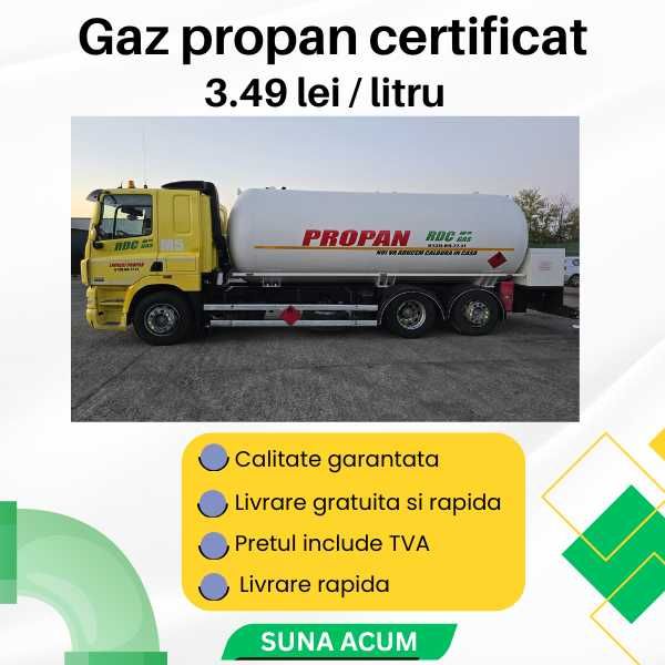 Gaz propan certificat la doar 3.49 lei si livrare gratuita