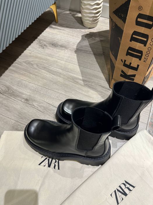 Зимние ботинки..От Zara.Оригинал.41 размер.Черные.Новые