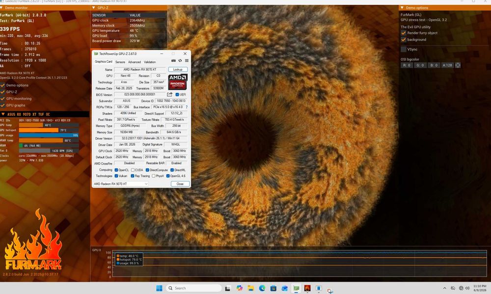 Видео Карта ASUS TUF Gaming Radeon RX 9070XT OC 16GB GDDR6 256bit