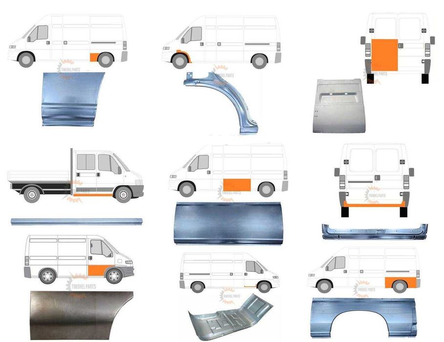 Ремонтни Панели/Ламарини/Вежди/Прагове Ducato-Boxer-Jumper до 2006 год