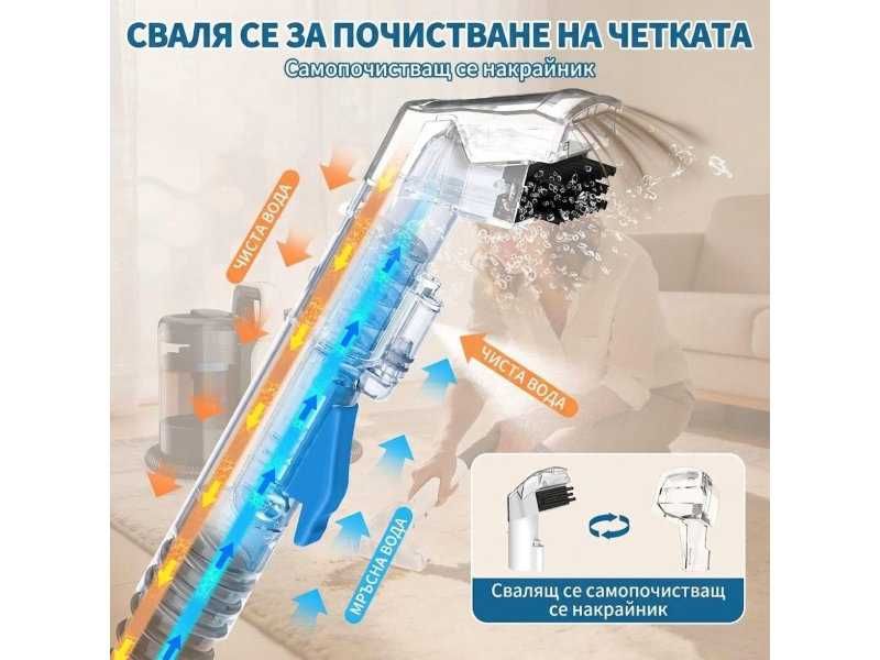 Перяща Прахосмукачка за Тапицерии и Килими Hjh VC03-EU - 600W, 17 000Pa, Черна