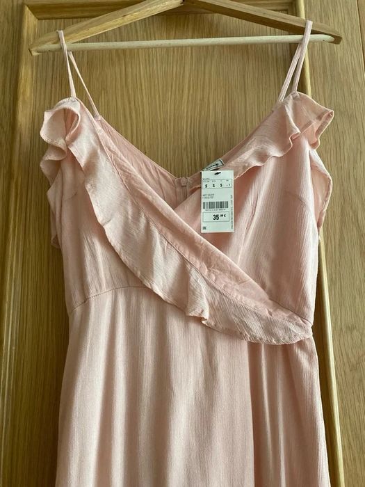 Rochie lunga roz volane /Rochie deosebita/ocazie/nunta cununie Pimkie