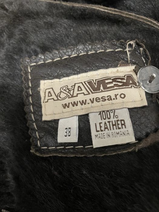 Haina de piele si blana naturala 100%