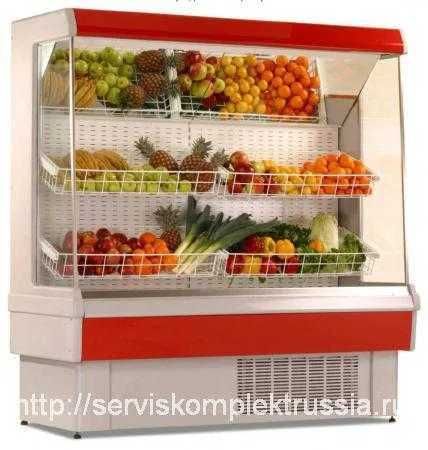 Холодильная горка витриный открытый магазин полки молочная продукция