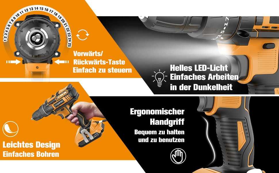 Мощен акумулаторен винтоверт JYGMPRO 21 V