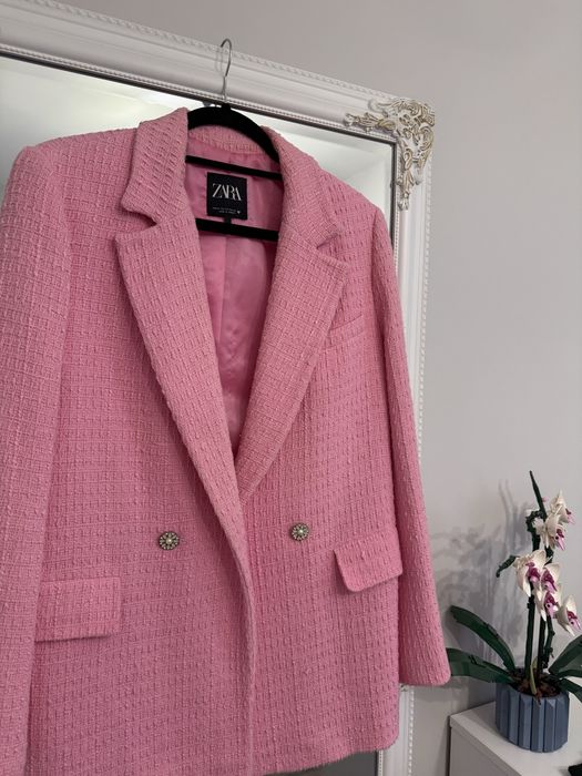 Розово сако Zara, полапанталон, размер XS