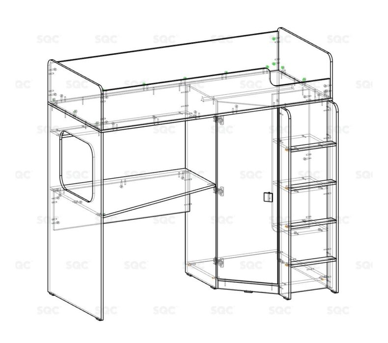 Кровать чердак детская + матрас