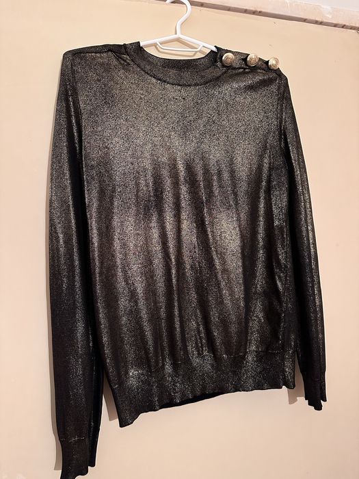 BАLMAIN X HM блуза в златен меланж с подплънки