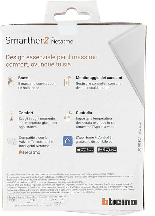 WIFI ТЕРМОСТАТ Smarther2 с Netatmo- BTicino SXM8002