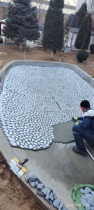 Декоративни плоски камен для водапад и дорожка