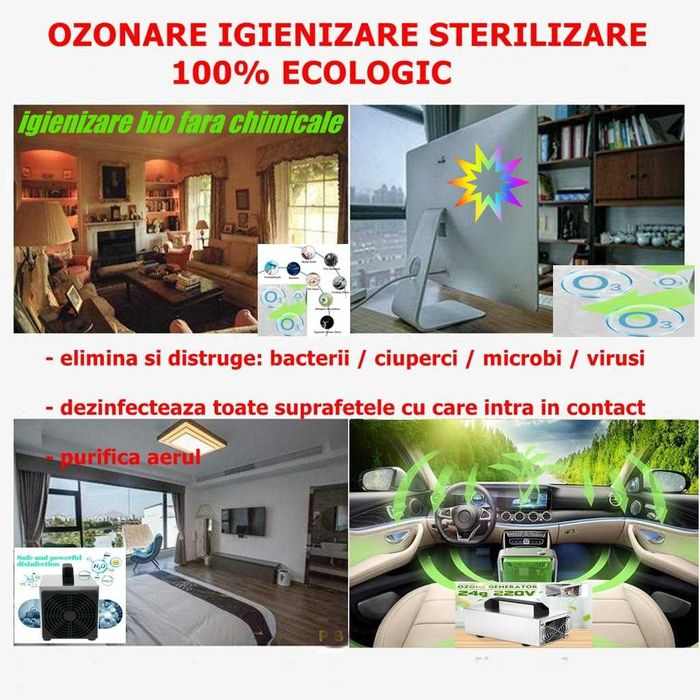 Ozonare  profi igienizare Locuinte, Spatii si  Auto cu Ozon