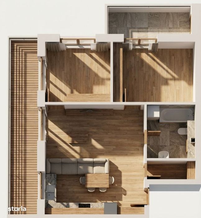 BLOC NOU! 1500E/MP TVA INCLUS! 3 camere 2 terase!