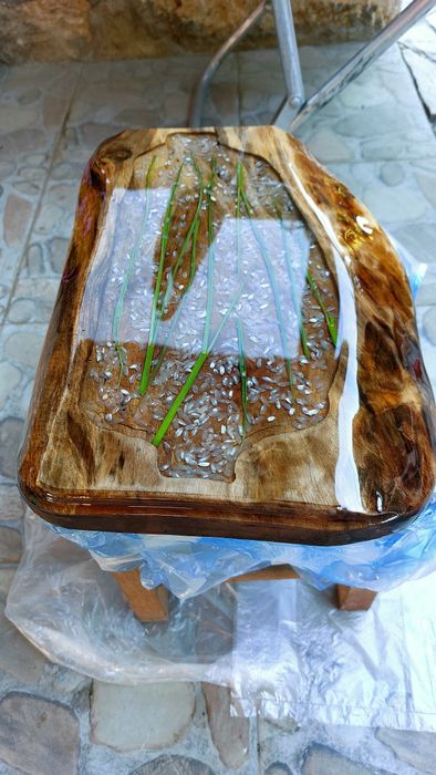 Дъска за рязане End Grain от орех и епоксидна смола