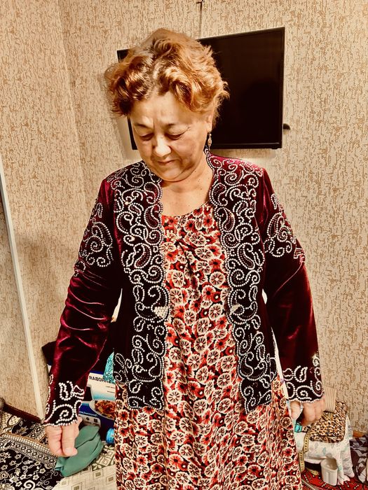 Велюровый кажекей,с национальным узором