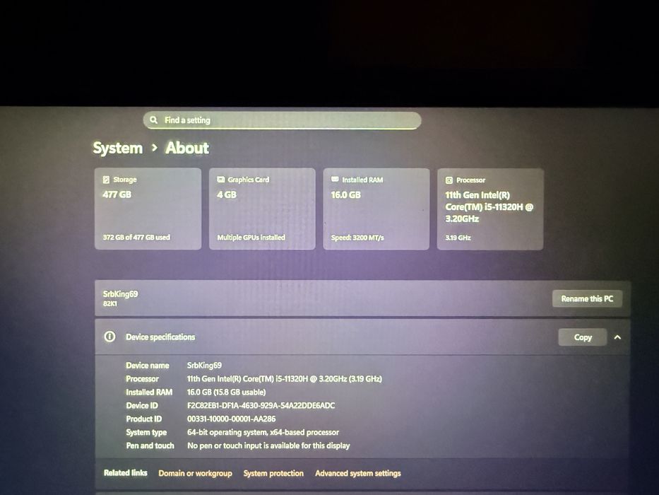 Laptop lenovo ideapad gaming 3