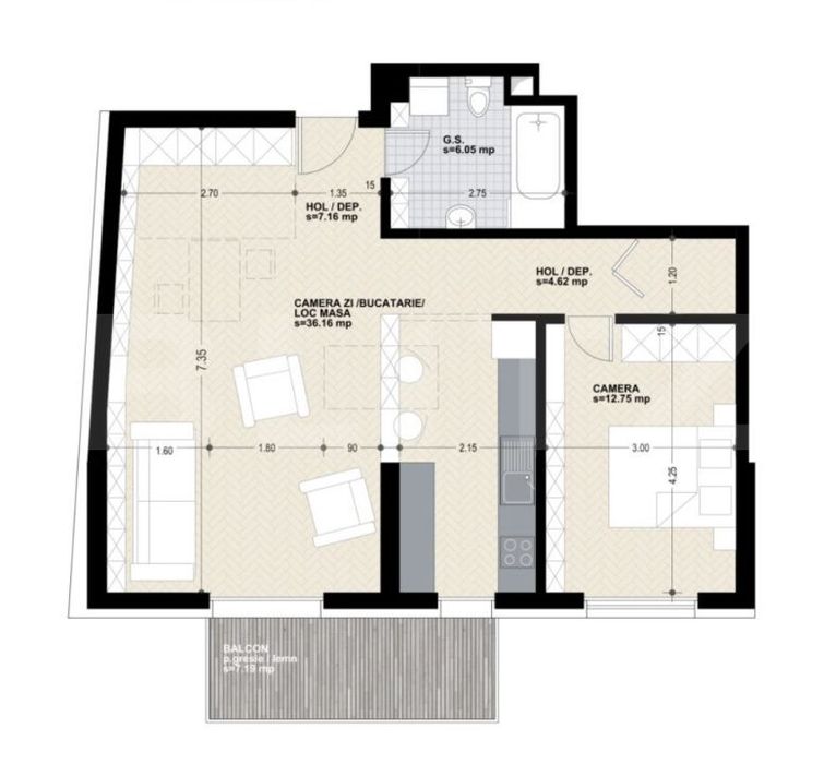 Apartament cu 2 camere, bloc nou, 67 mp, zona Dorobantilor — fotografia 1