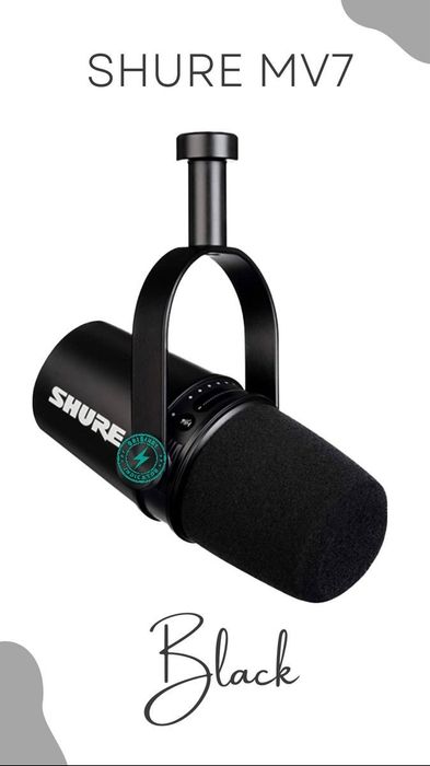 New!!! SHURE MV7 XLR - Микрофон для подкастов и интервью, профессиона