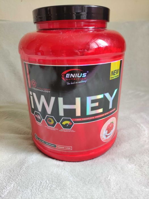 Proteine Genius Nutrition iWhey 2000g / 2kg – Căpșuni (Nou, Sigilat)