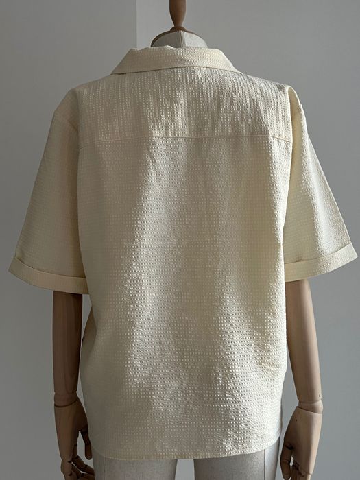 Бежова дамска риза JDY тип тениска, с яка, текстура, р-р L,4, маркова