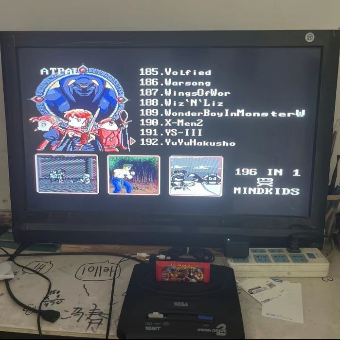 Sega 16 bit konsoli uchun kartrij (196 in1)