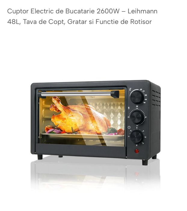 cuptor electric 2600w tava de copt,gratar,rotisor