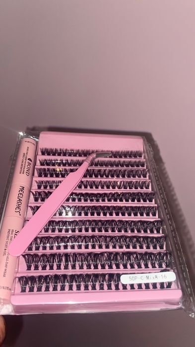 Мигли с пинсета и лепило