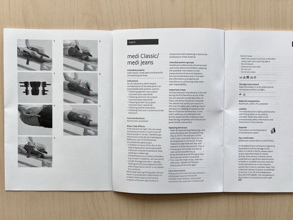 Скоба за обездвижване на коляно, medi Classic / medi Jeans