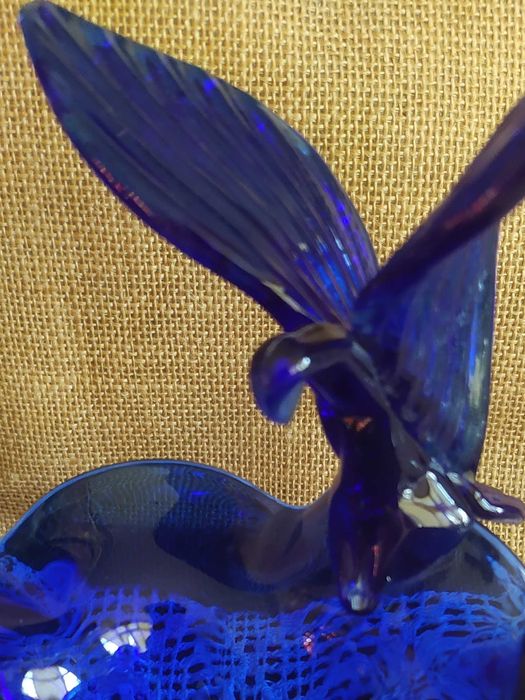 Пепельница или ваза синее стекло