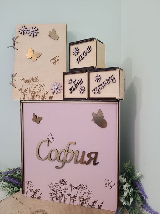 Персонализирани кутии за съкровища. Подарък за бебе. Погача