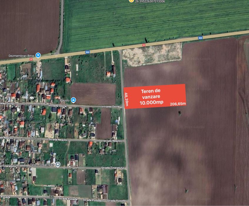 Teren 10.000 intravilan industrial , Branesti