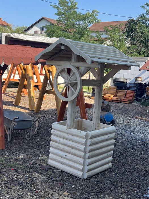 Leagan rustic din lemn masiv / balansoar lemn