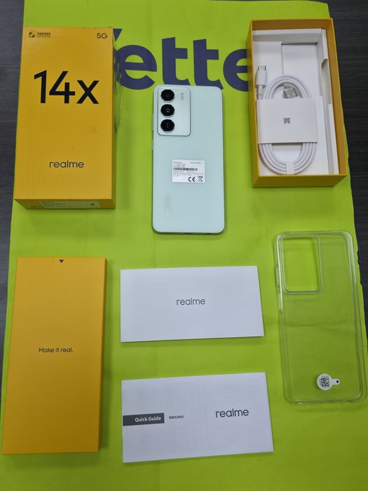 НЕАКТИВИРАН 128GB Realme 14x 5G Yettel Гаранция 2029 Green | Зелен
