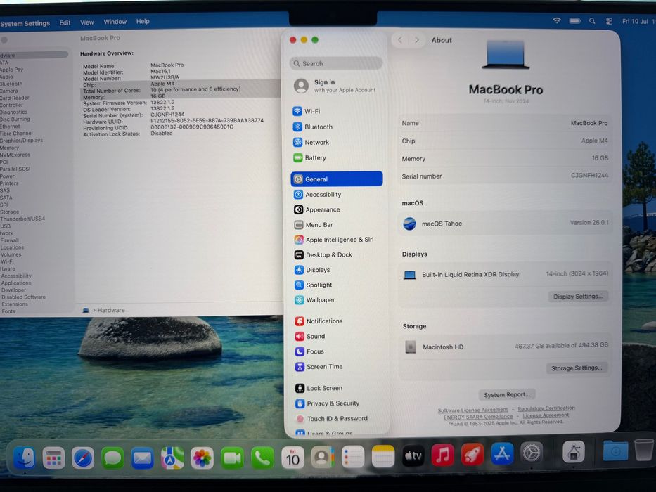 MacBook Pro 14" M4 10-CPU, 10-GPU, 16GB RAM, 512GB SSD